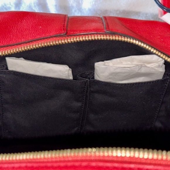 NWT Rebecca Minkoff designer Red Leather Purse Satchel style with… - Picture 13 of 16
